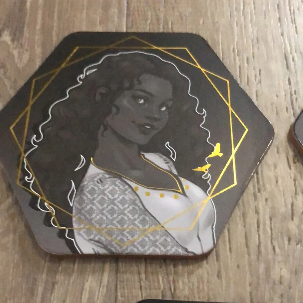 Fairyloot May 2021 Spellcraft Serpent & Dove inspired set of 4 foiled coasters